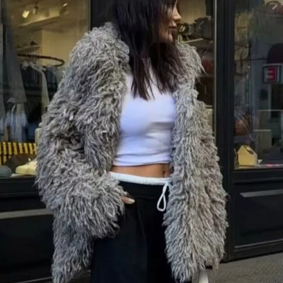 Damen kuscheliger Teddy-Pullover Fudus