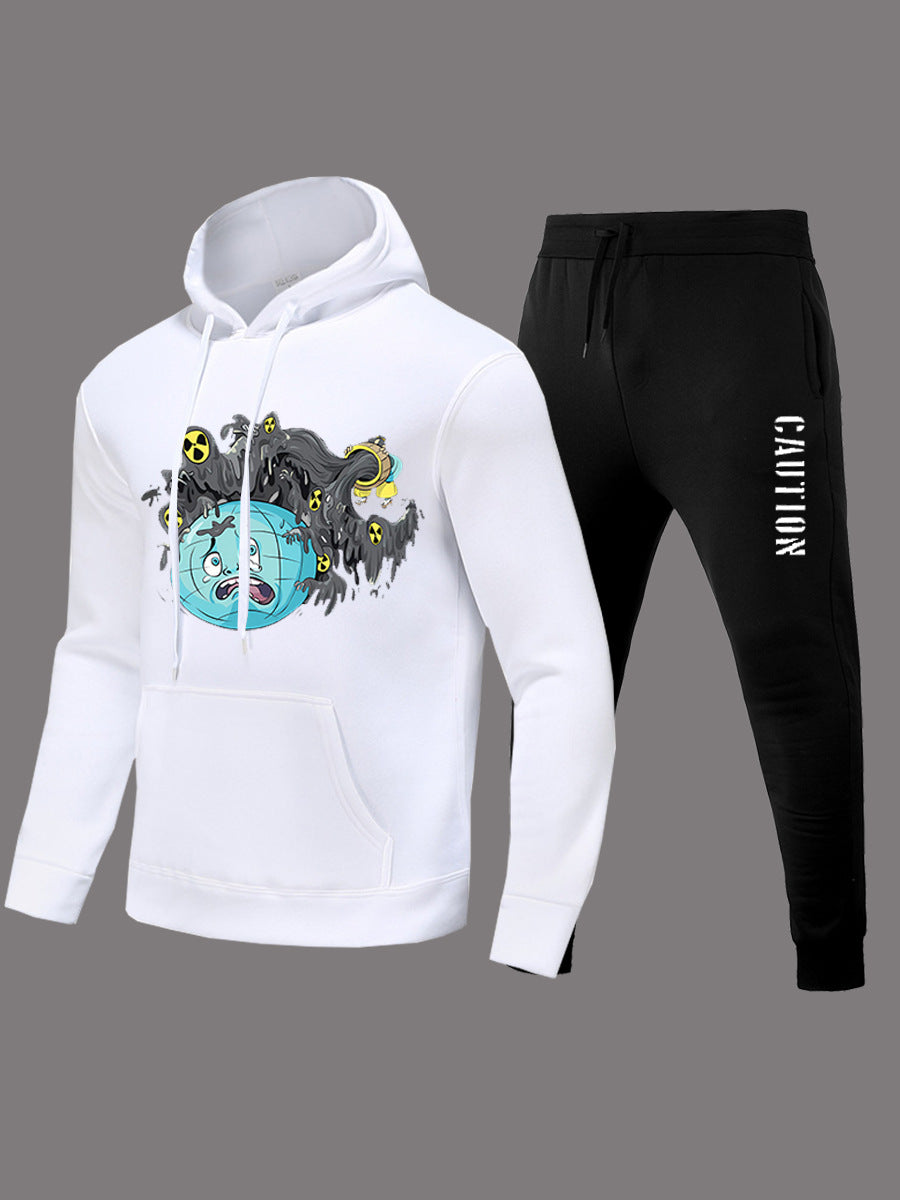 Damen Hoodieset mit auffälligem Grafikdesign und bequemen Jogginghose Fudus