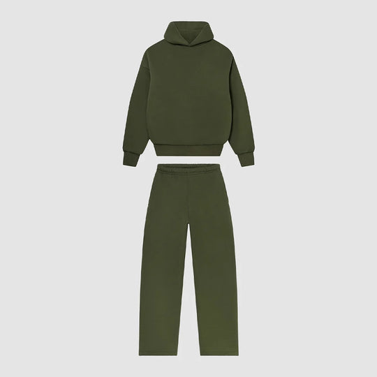 Damen Hoodie- und Jogginghose-Set mit hohem Kragen und elastischem Bund Fudus