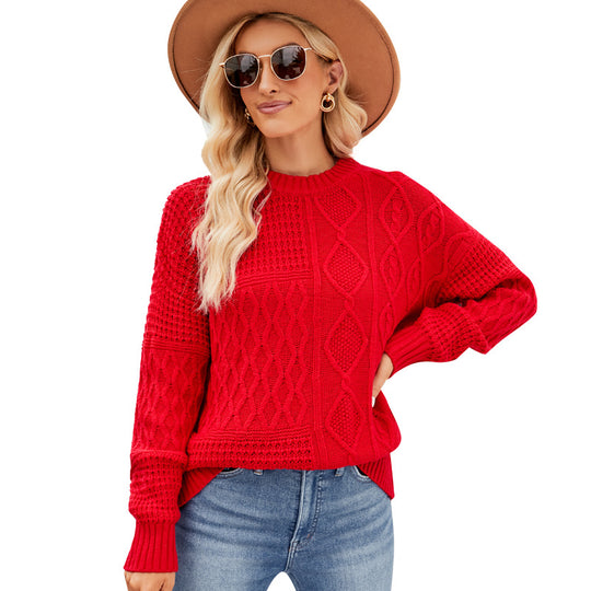 Damen Grobstrickpullover mit strukturiertem Zopfmuster Fudus