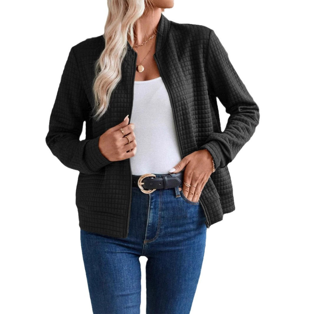 Damen leichte Steppjacke mit hohem Kragen und durchgehendem Reißverschluss Fudus