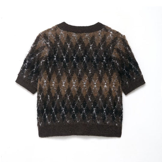 Damen kurzärmeliges Strickoberteil Fudus