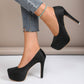 Damen High-Heel Pumps mit funkelndem Glitzer und bequemer Plateau-Sohle