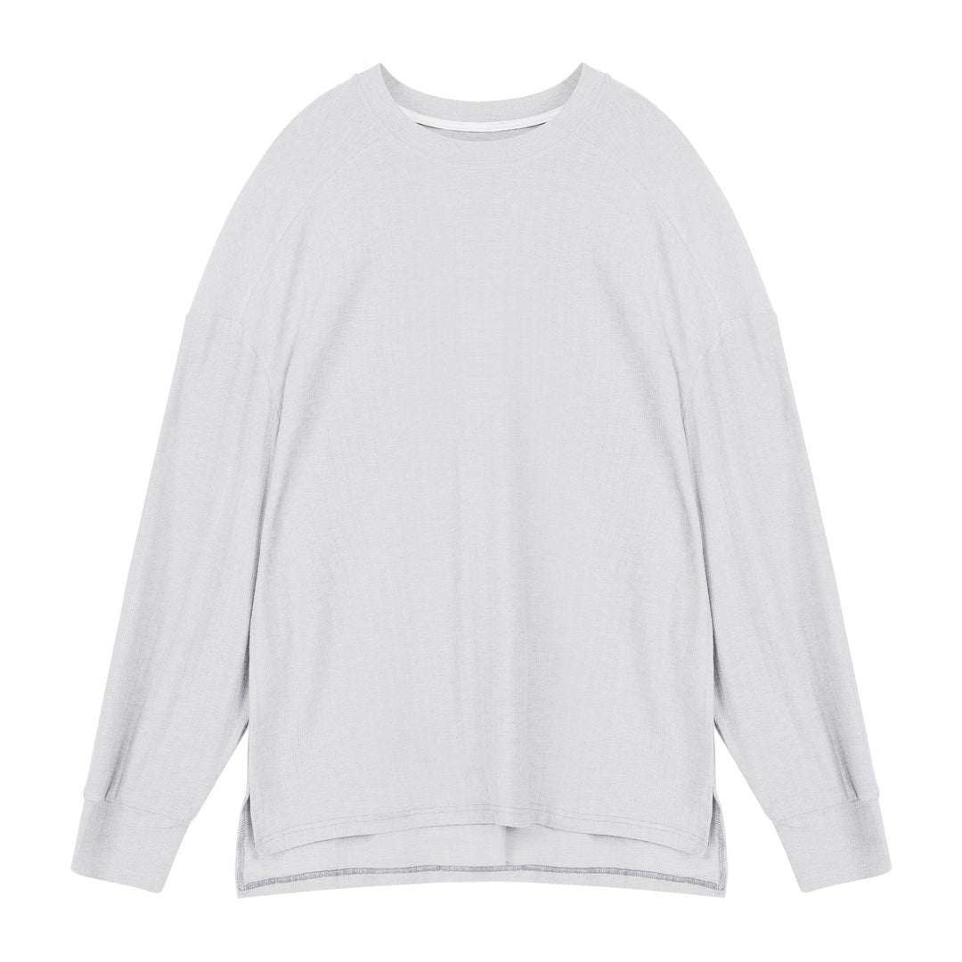 Damen Langarmshirt mit lässigem Schnitt und atmungsaktiver Baumwollmischung Fudus