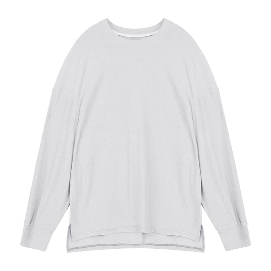 Damen Langarmshirt mit lässigem Schnitt und atmungsaktiver Baumwollmischung Fudus