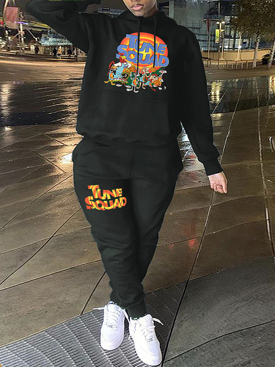 Damen Hoodie und Jogginghose Set mit auffälligem Tuneschrige-Design Fudus
