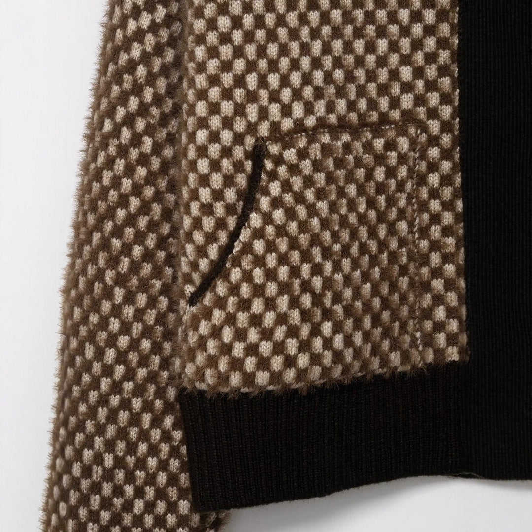 Damen kuschelige Kurzjacke mit Stehkragen und praktischen Taschen Fudus