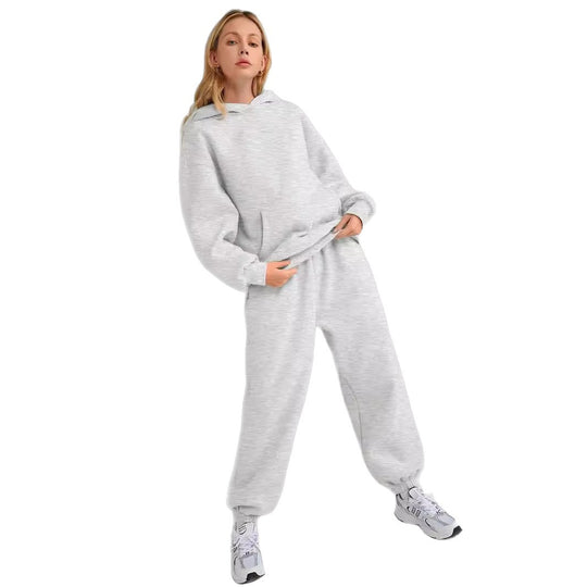 Damen Kapuzensweatanzug mit hochgeschlossenem Kragen und elastischen Bündchen Fudus