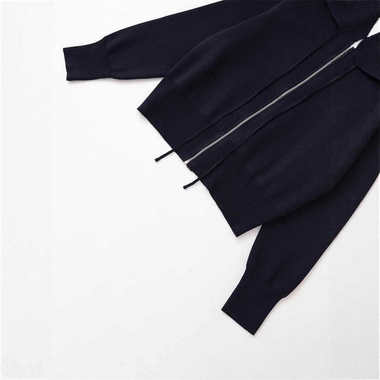 Damen modischer Kapuzenpullover mit Reißverschluss und elastischen Bündchen Fudus