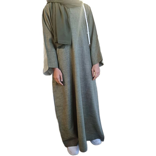 Damen Kaftan-Kleid mit eleganten Seitennaht- und Arm-Details Fudus