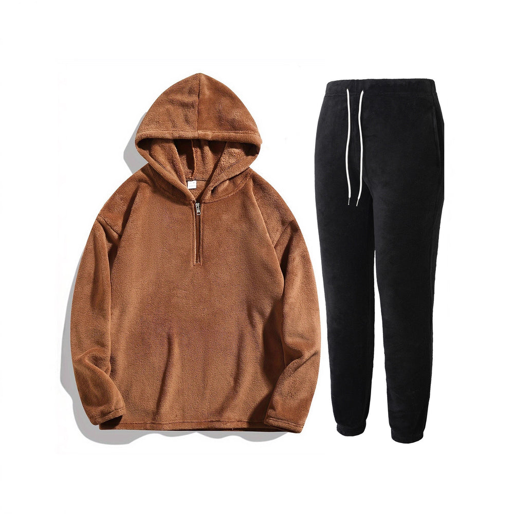 Damen Kapuzensweater und Jogginghose Set aus kuscheligem Fleece Fudus