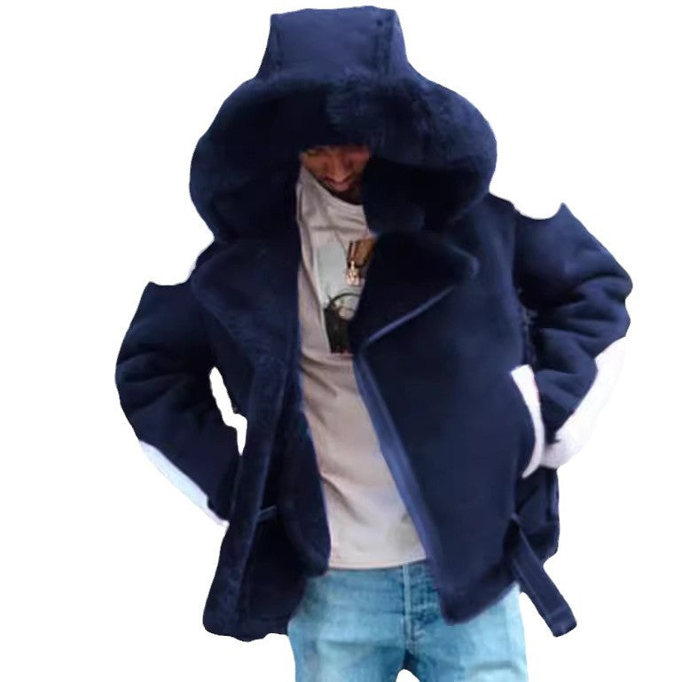 Damen Kuscheliger Teddyfell-Mantel mit Kapuze Fudus