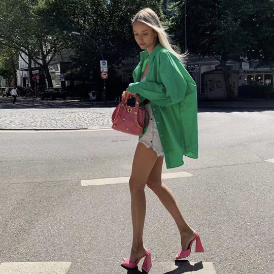 Damen Langarmbluse mit elegantem Schnitt und hochwertigem Baumwollstoff Fudus