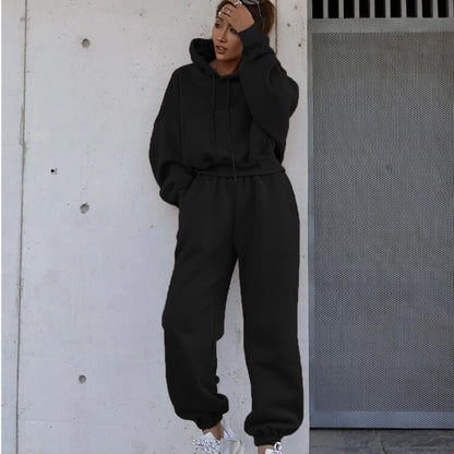 Damen Kapuzenpullover und Baggy Pants Set Fudus