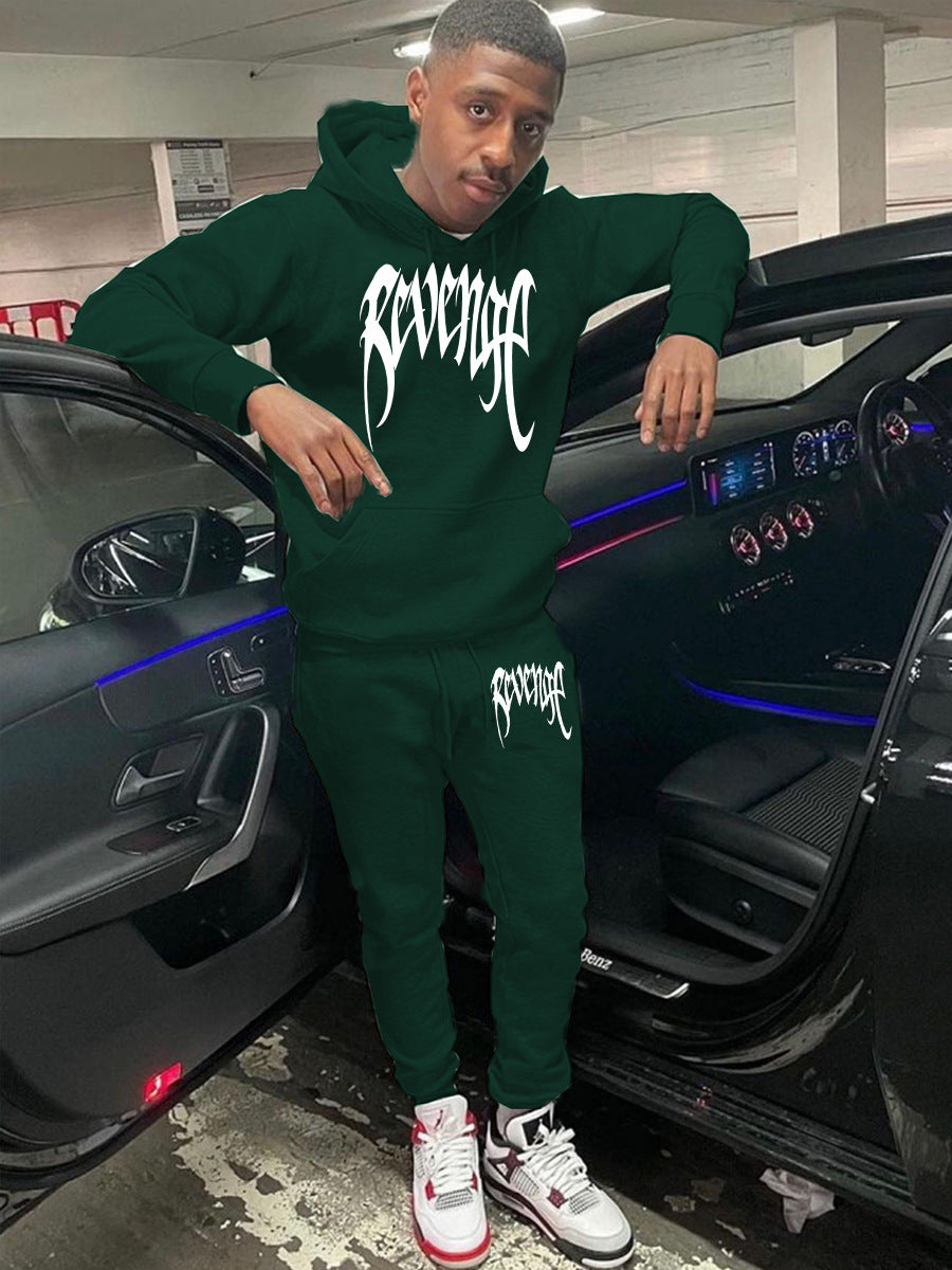 Damen Hoodie- und Jogginghose-Set mit modernem Schriftzug und bequemer Passform Fudus