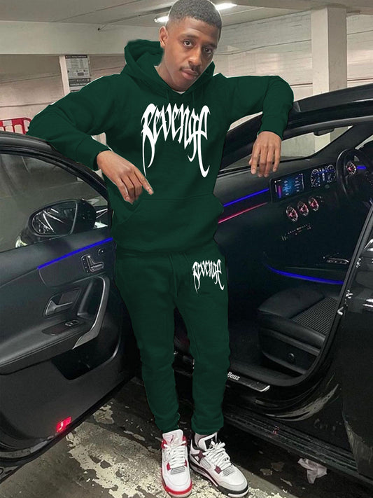 Damen Hoodie- und Jogginghose-Set mit modernem Schriftzug und bequemer Passform Fudus