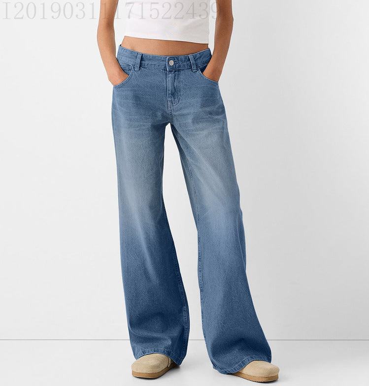 Damen Hochtaillierte weite Jeans Fudus