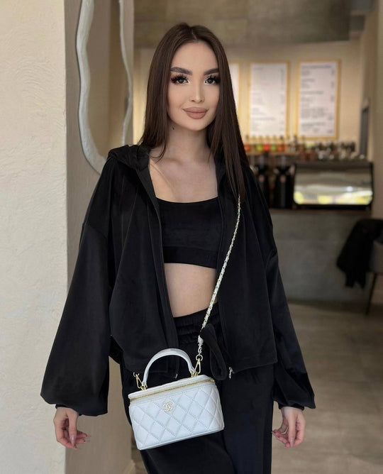 Damen kuscheliges Velours-Loungewear-Set Fudus