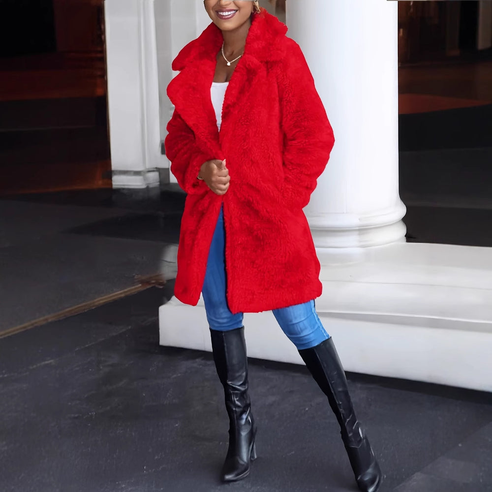 Damen Kuschelmantel aus hochwertigem Teddy-Fleece Fudus