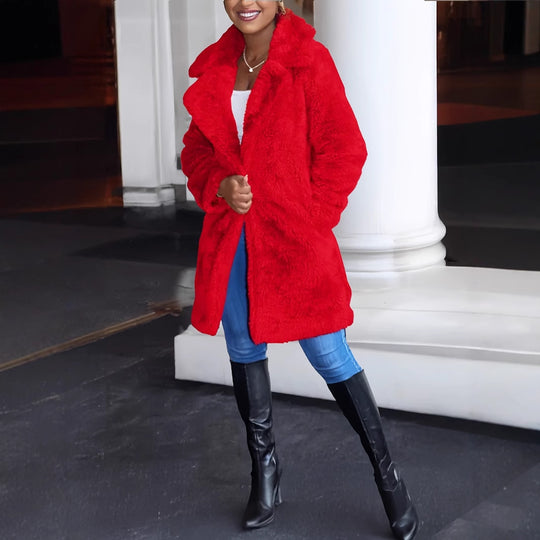 Damen Kuschelmantel aus hochwertigem Teddy-Fleece Fudus