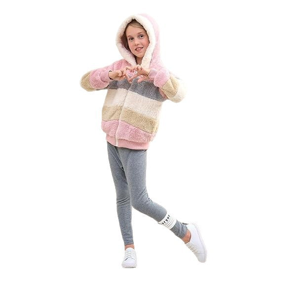 Damen Kuschelige Jacke mit modischem Streifenmuster Fudus