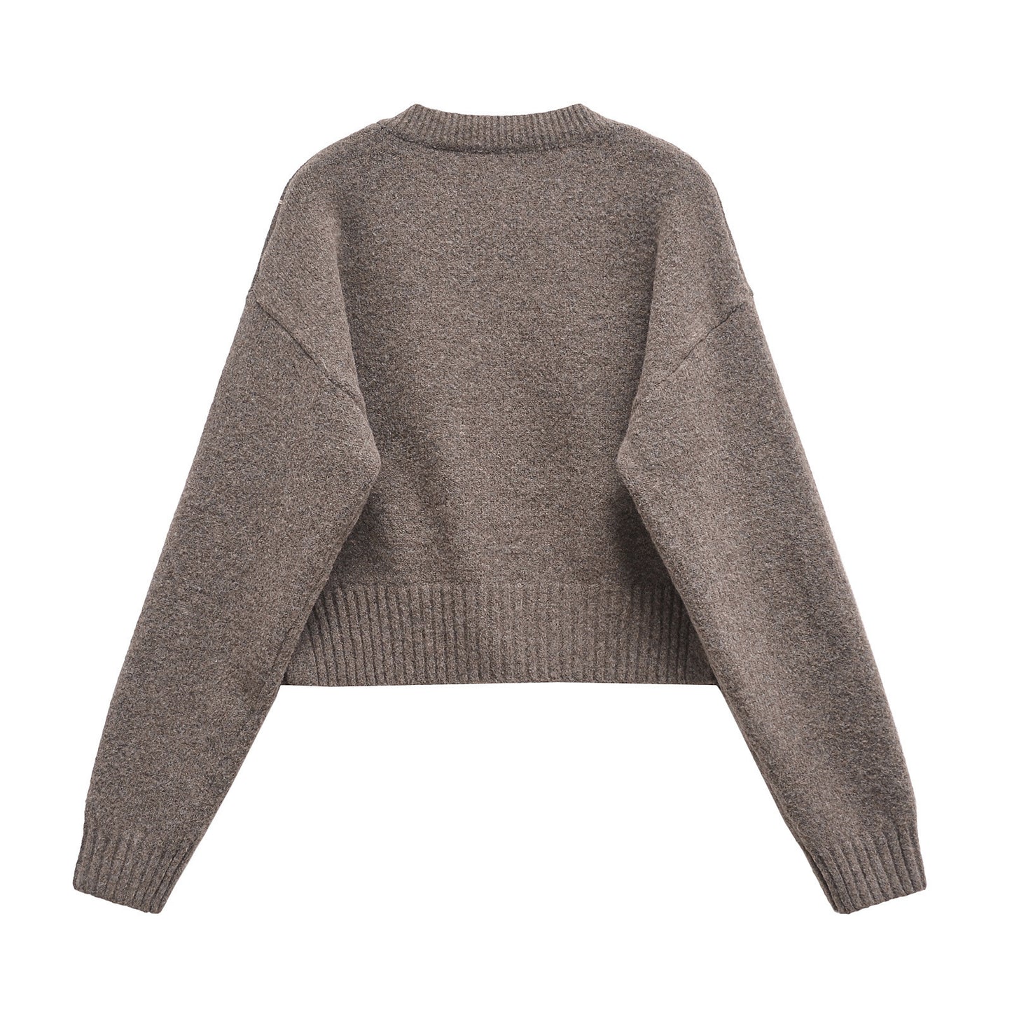 Cardigan Damen Cropped Knopfverschluss Gemütlich