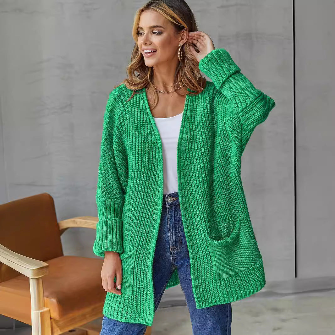 Damen Grobstrickcardigan mit praktischen Taschen und lässigem Schnitt Fudus