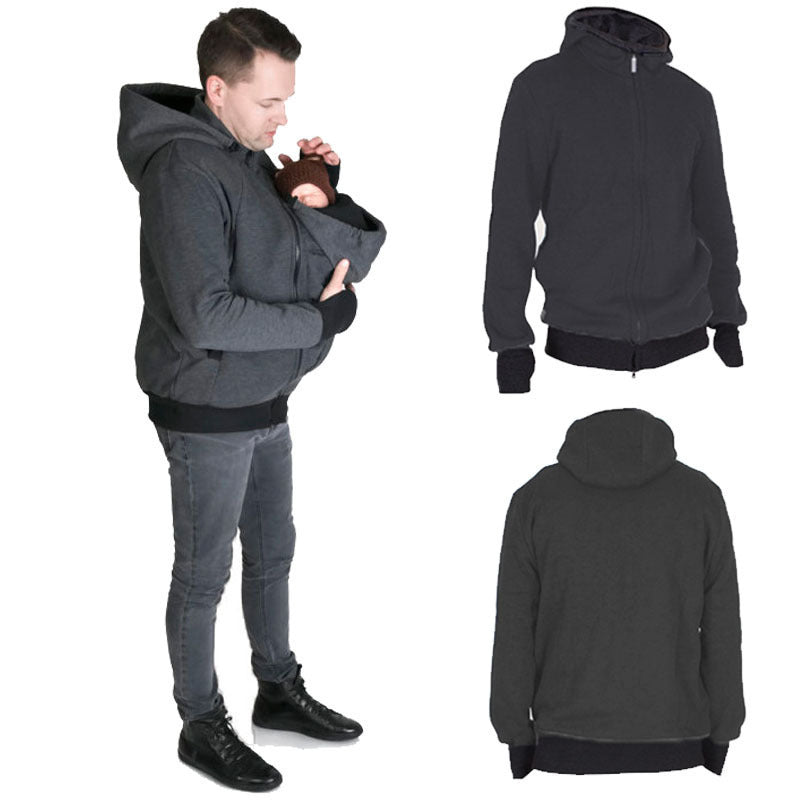 Herren Multifunktionale Tragejacke mit Herausnehmbarem Babyeinsatz