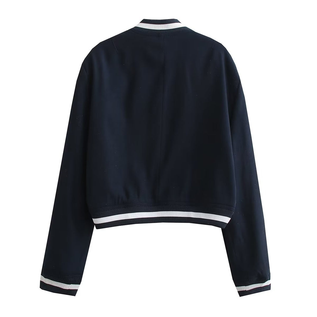 Damen lässige Bomberjacke aus hochwertigem Material mit praktischen Taschen Fudus