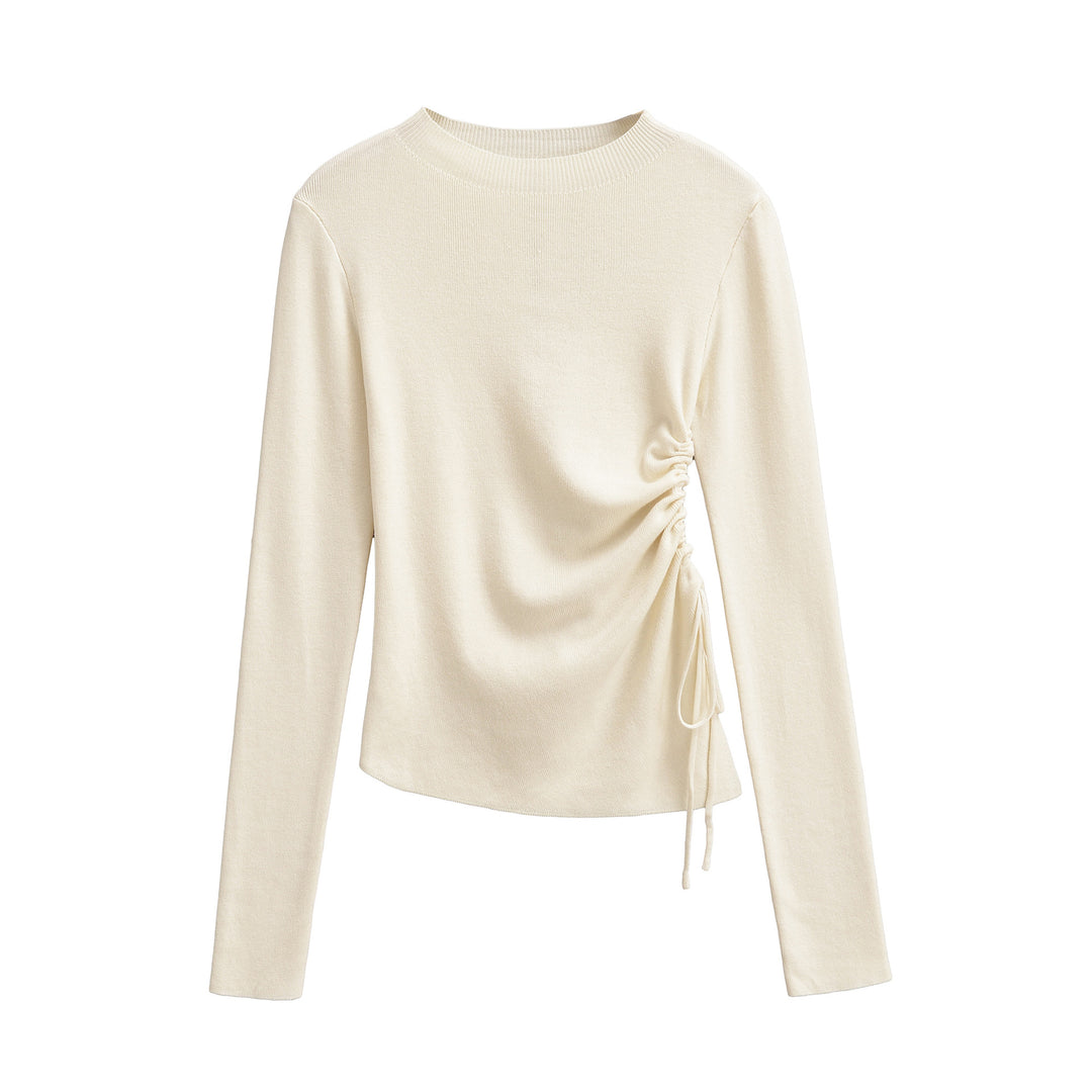 Damen langärmliges Oberteil mit raffinierten Rüschendetails Fudus