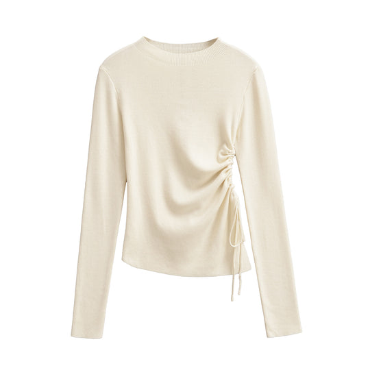 Damen langärmliges Oberteil mit raffinierten Rüschendetails Fudus