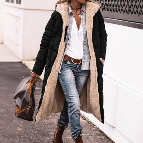 Damen Langer kuscheliger Wintermantel Fudus