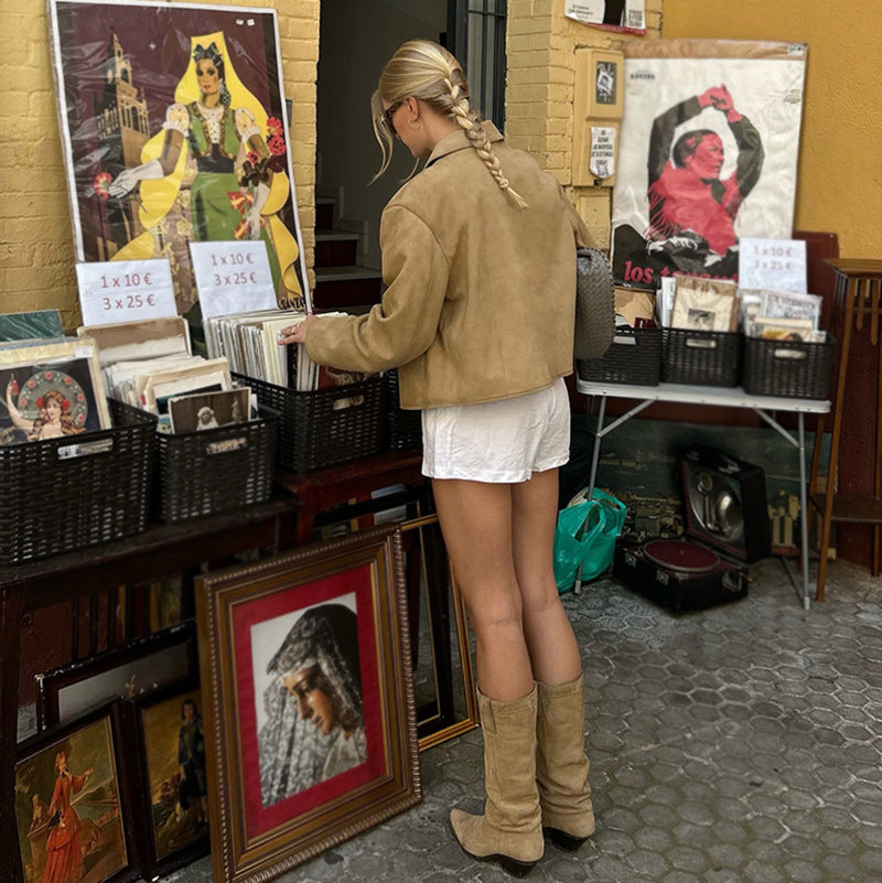 Damen Kunstlederjacke im urbanoen Stil mit modernem Schnitt Fudus