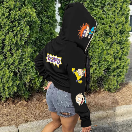 Damen Kapuzenpullover mit kreativem Cartoon-Design Fudus