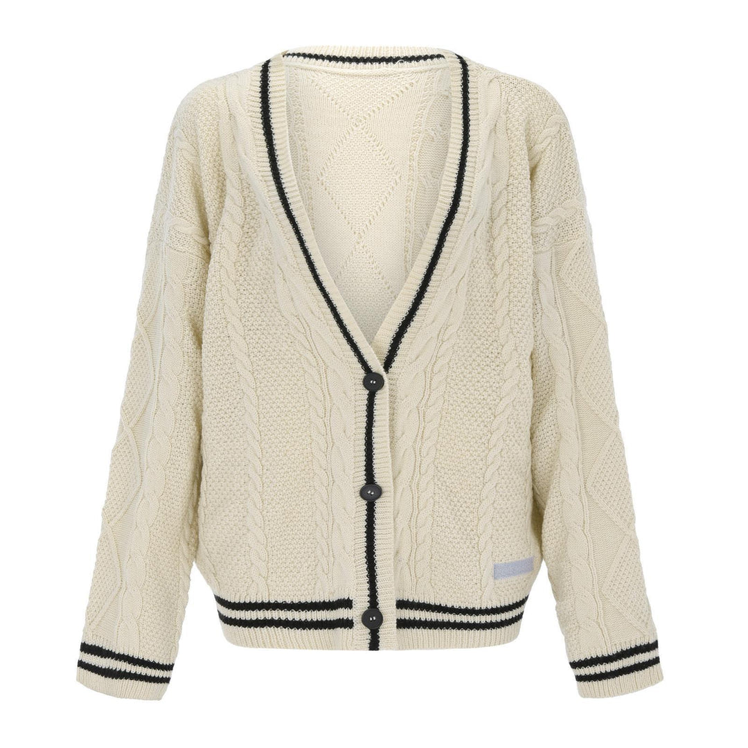 Damen Grobstrick Cardigan mit modischem Sternenmotiv Fudus