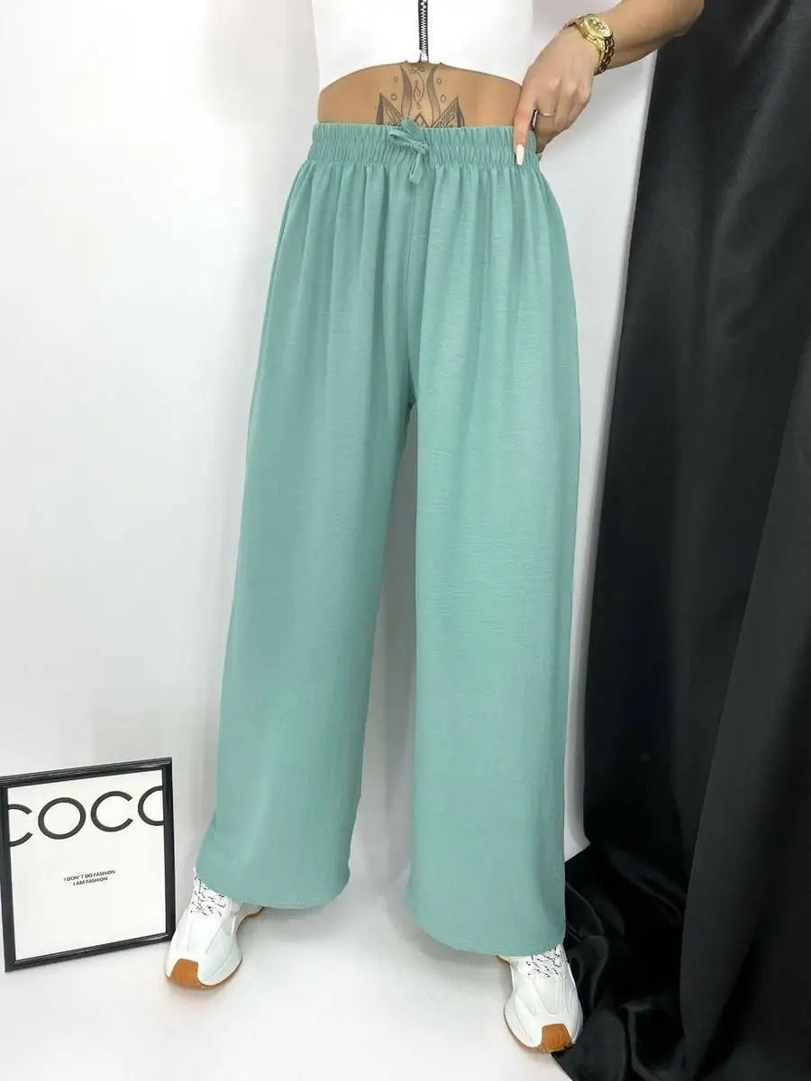 Damen lässige High-Waist-Hose Fudus