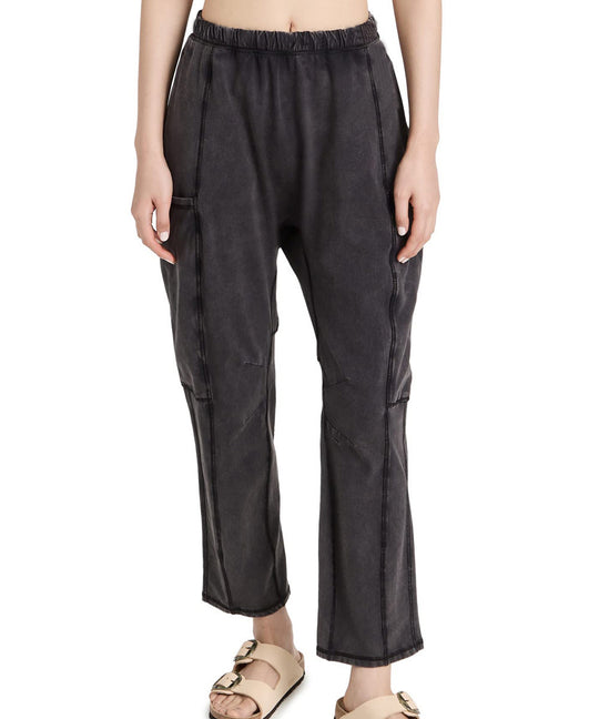 Damen lässige Sporthose mit elastischem Bund und funktionalen Seitentaschen Fudus