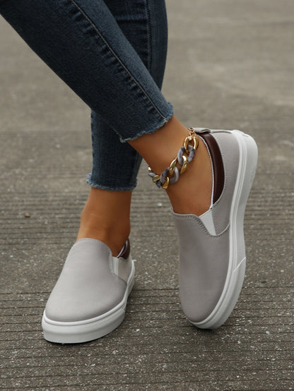 Damen Slip On Sneakers Aus Hochwertigem Obermaterial Mit Elastischen Einsätzen