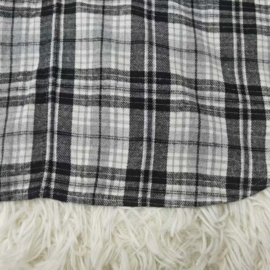 Damen Karierte Flanelljacke mit Kapuze Fudus