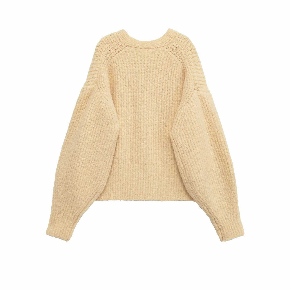 Damen kuscheliger Strickcardigan mit v-Ausschnitt und Knopfdetails Fudus