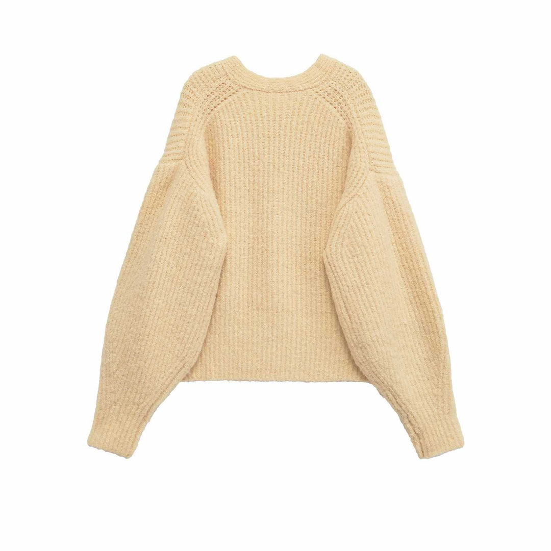 Damen kuscheliger Strickcardigan mit v-Ausschnitt und Knopfdetails Fudus