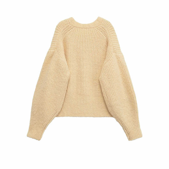 Damen kuscheliger Strickcardigan mit v-Ausschnitt und Knopfdetails Fudus