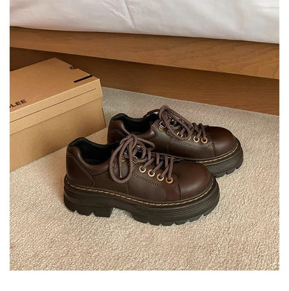 Damen Chunky Schnürschuhe Profilsohle Modernes Design