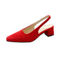 Damen Elegante Slingback Blockabsatz Mules