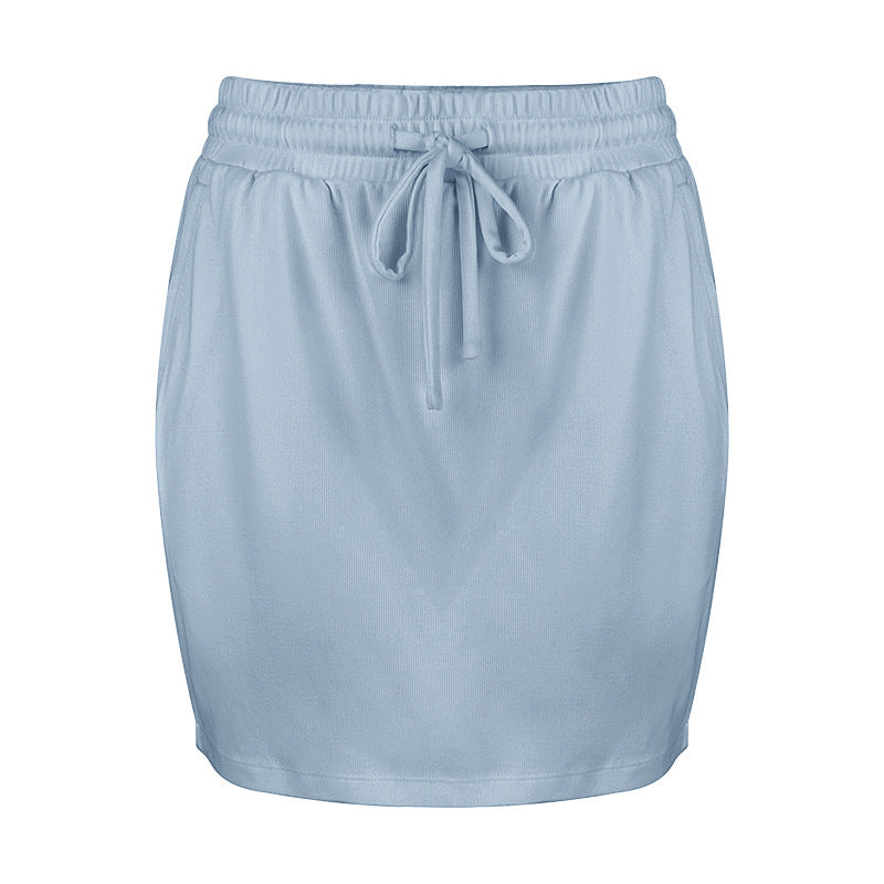 Damen Minirock mit Elastikbund und Taschen