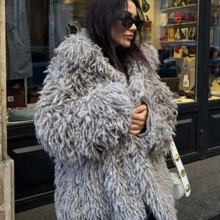 Damen kuscheliger Teddy-Pullover Fudus