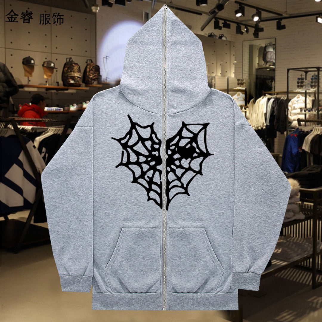 Damen Hoodie mit auffälligem Spinnennetz-Design Fudus