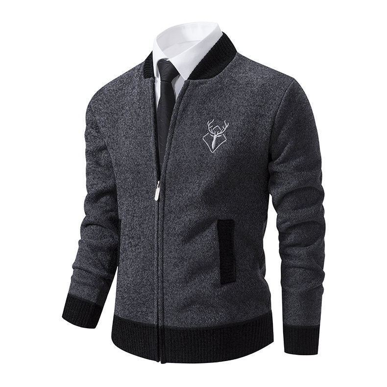Herren Sportive Strickjacke Mit Reißverschluss Stilvoll