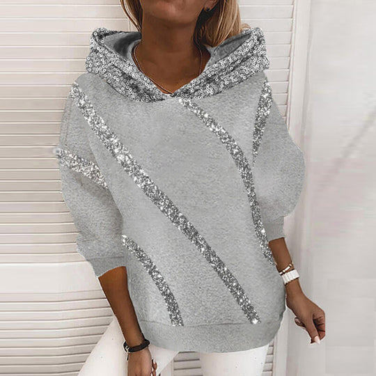 Damen Hoodie mit Glitzerakzenten und modernem Schnitt Fudus