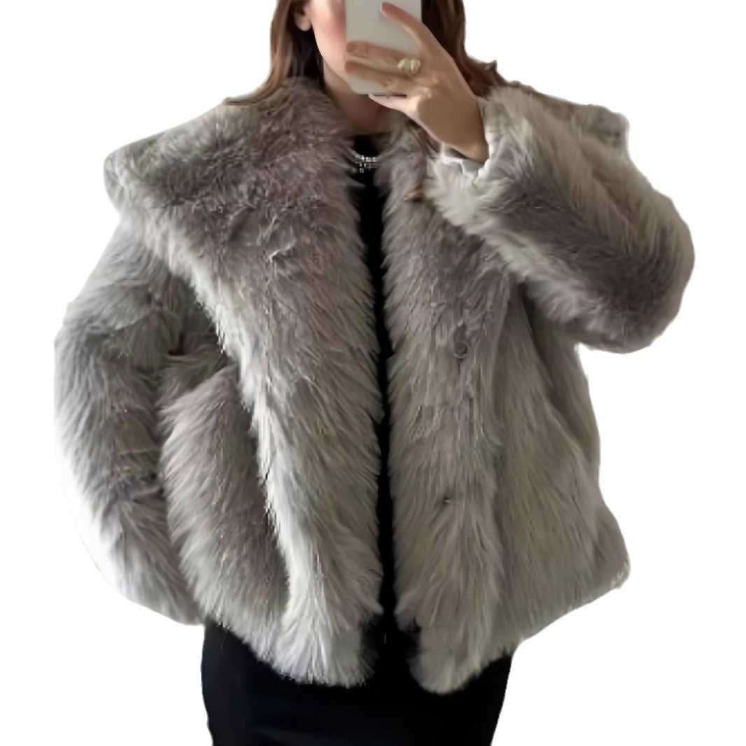 Damen kuschelige Pelzjacke Fudus